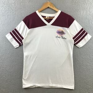 80s VINTAGE LAKE TAHOE CALIFORNIA SOUVENIR RAGLAN T-SHIRT M